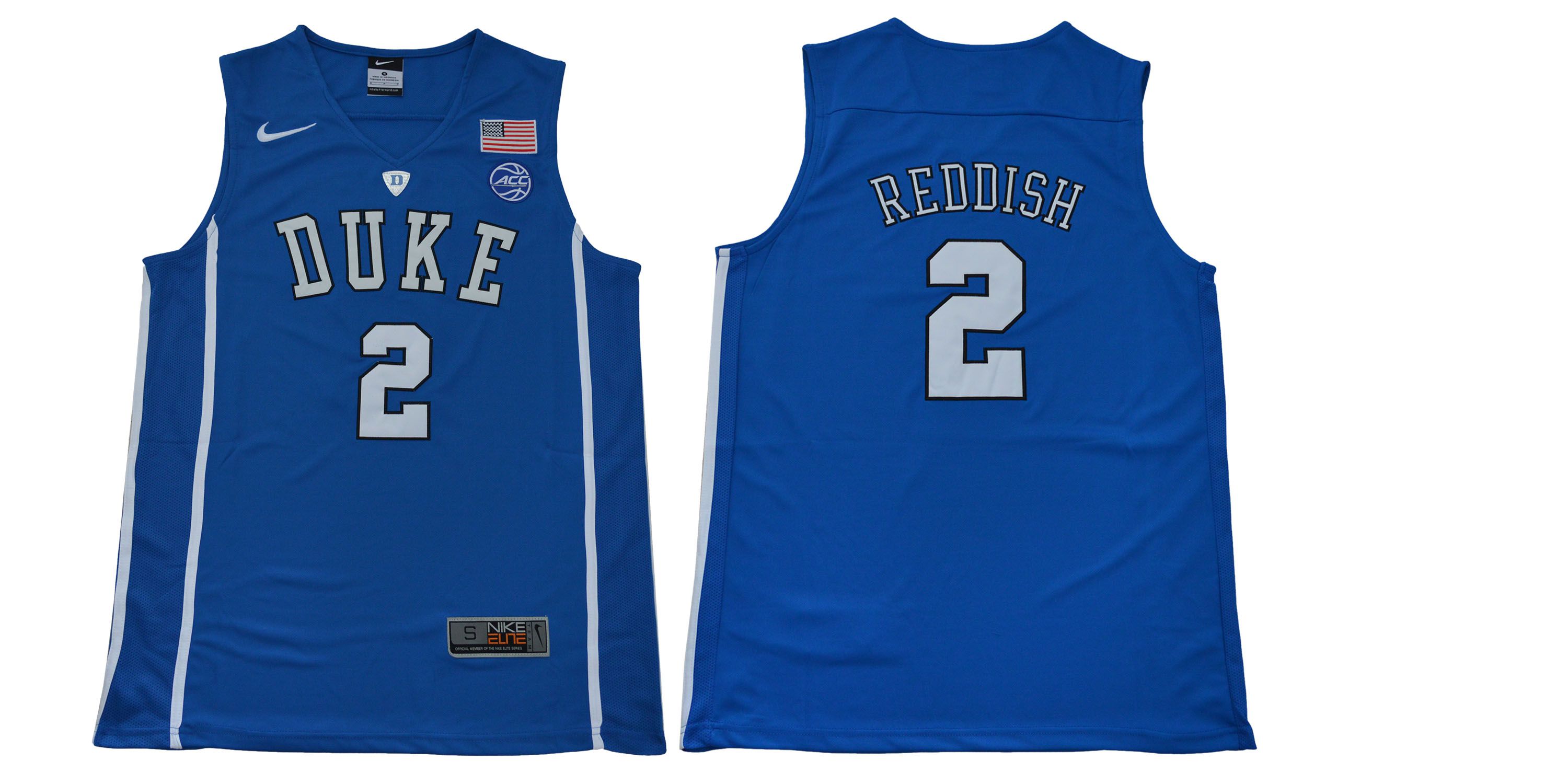 Men Duke Blue Devils #2 Reddish Blue NBA NCAA Jerseys->ncaa teams->NCAA Jersey